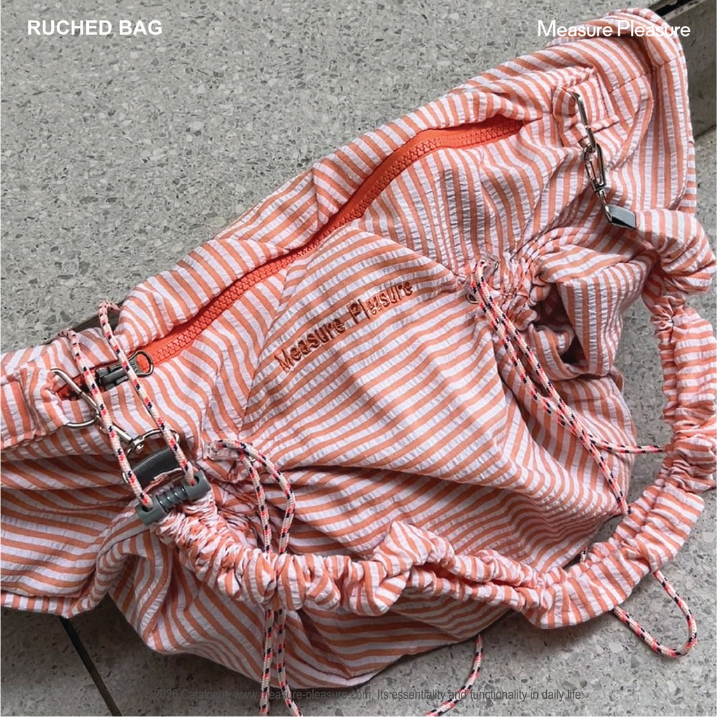 Ruched Bag Salmon Strips #702