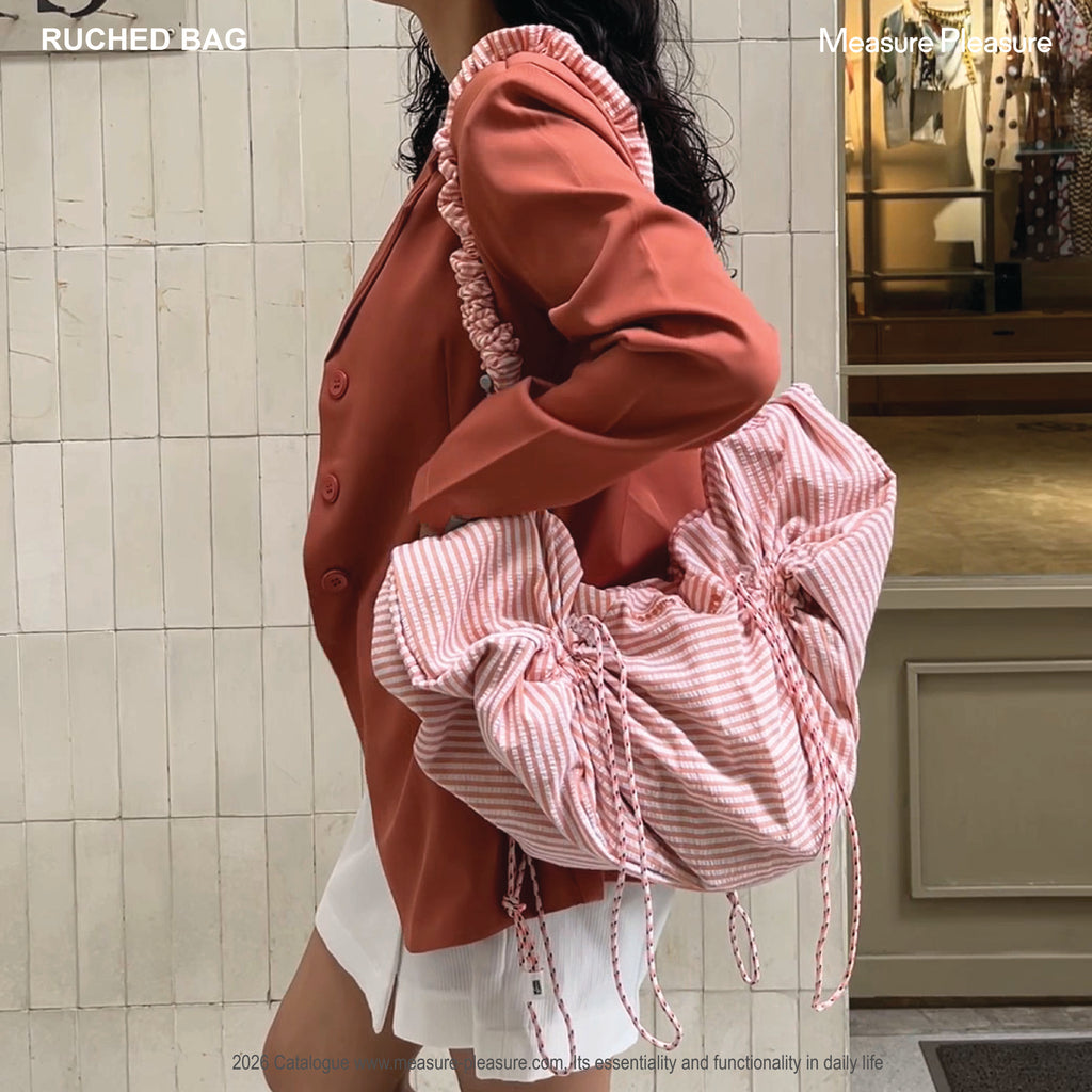 Ruched Bag Salmon Strips #702