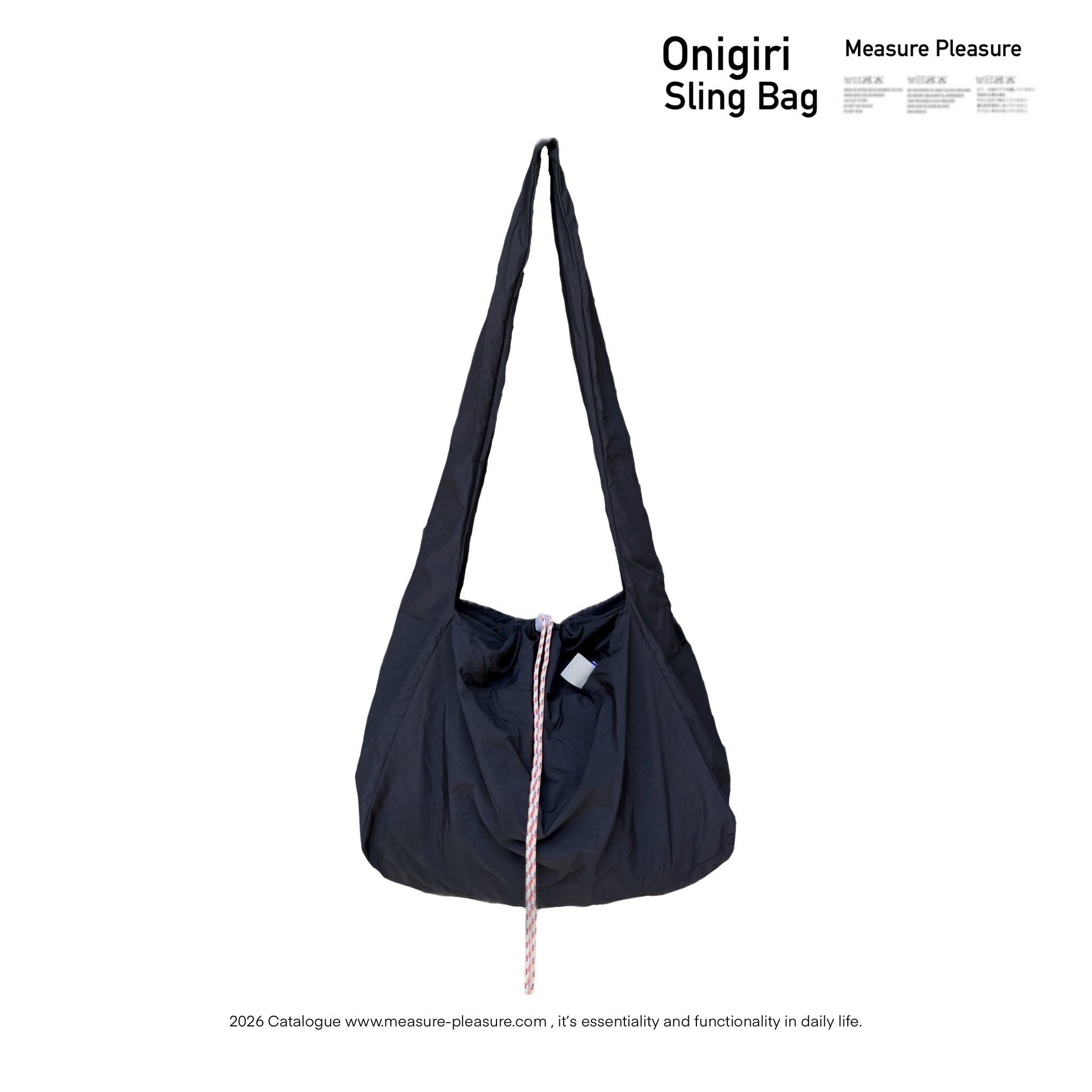 Onigiri Sling Bag Black Ripstop #601