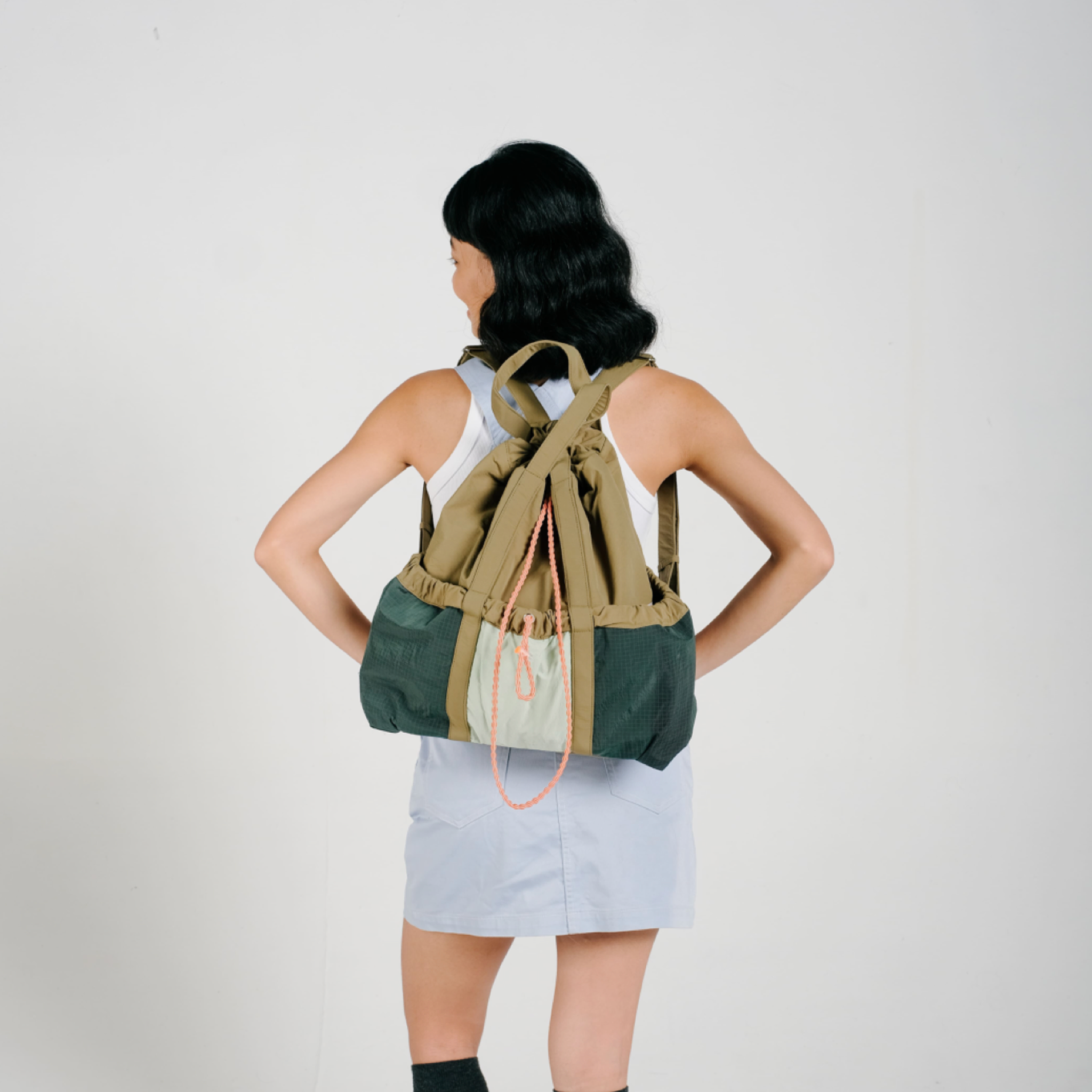 Onigiri Backpack Pale Olive - Teal