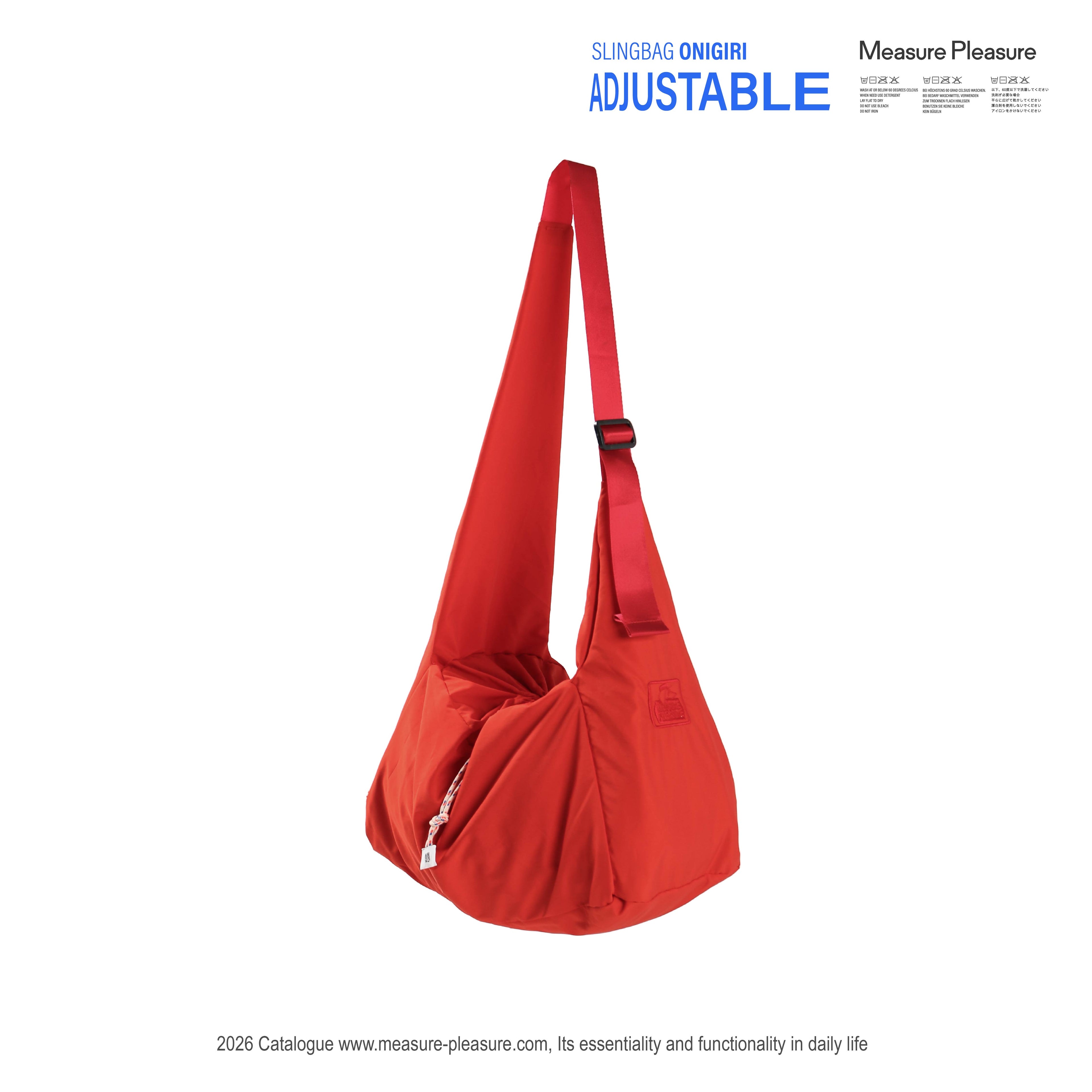 #048 Onigiri Adjustable Sling Bag Scarlet Red