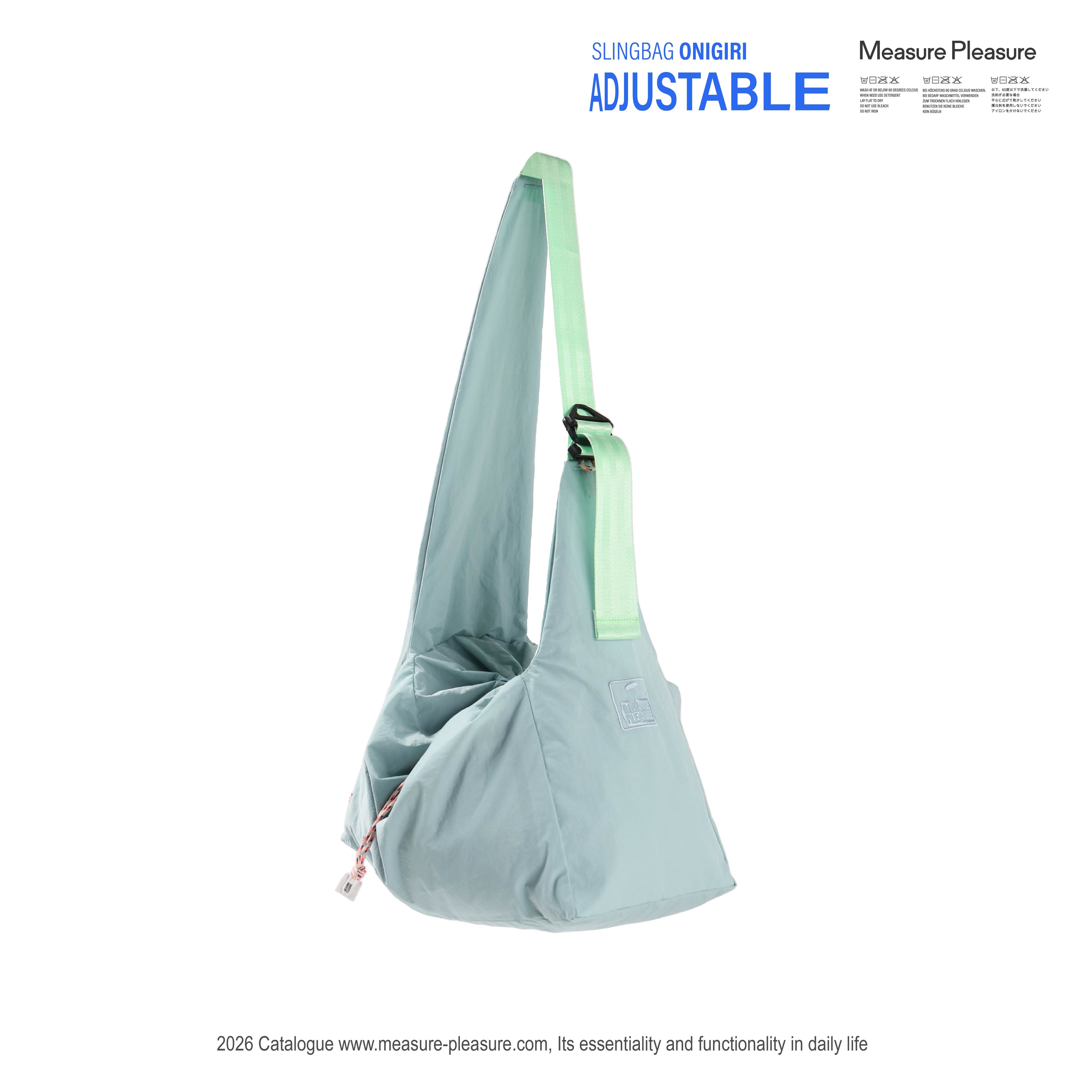 #043 Onigiri Adjustable Sling Bag Seafoam Green