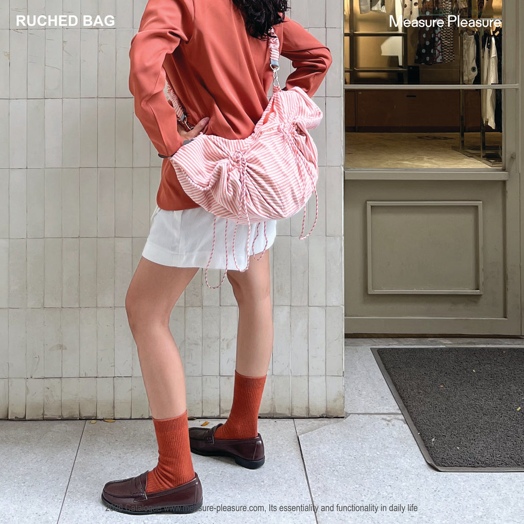 Ruched Bag Salmon Strips #702