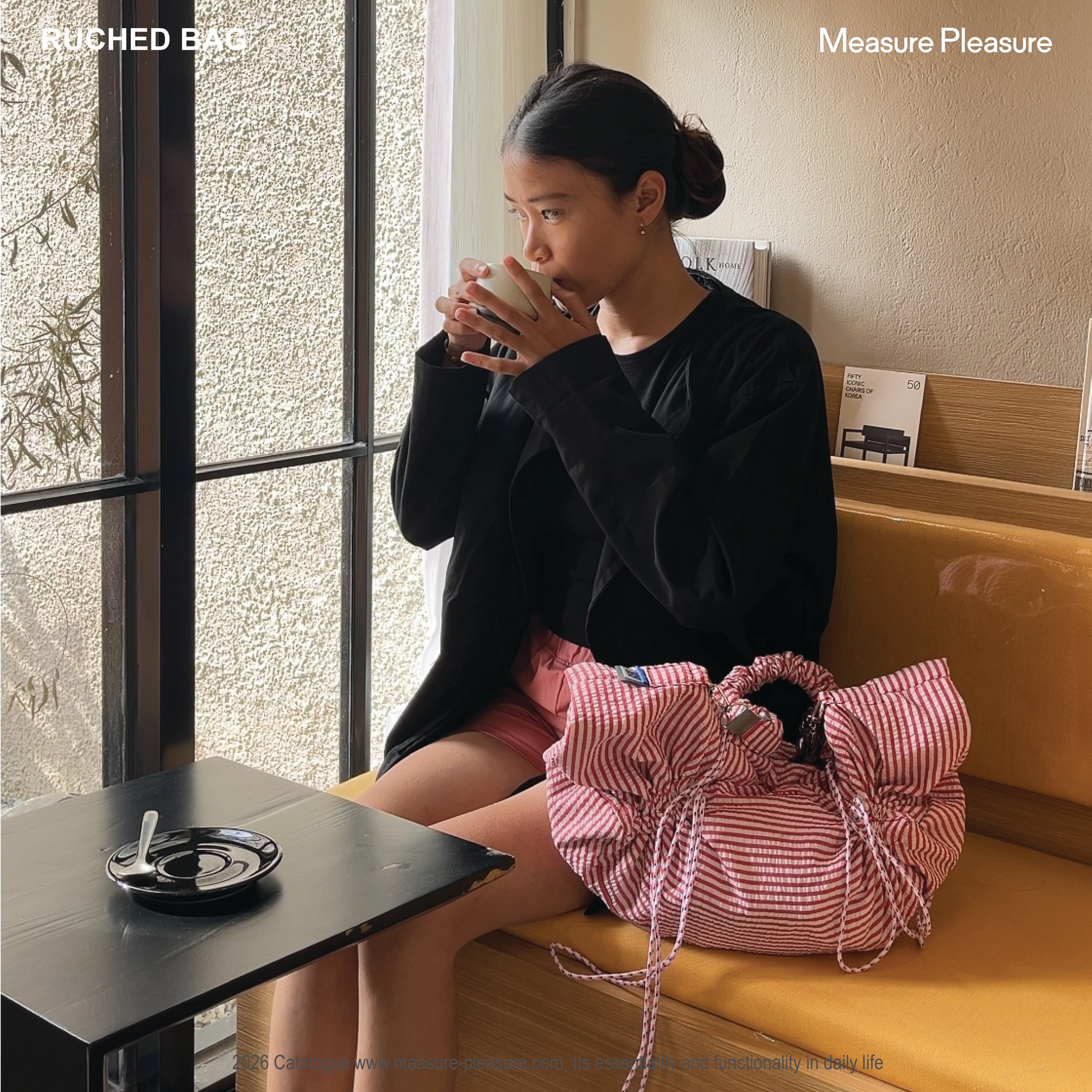 Ruched Bag Cherry Strips #701